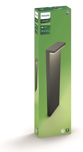 16486/93/P0 Bustan venkovní sloupkové LED svítidlo 2x4,5W 1000lm 2700K 77cm IP44, antracitové