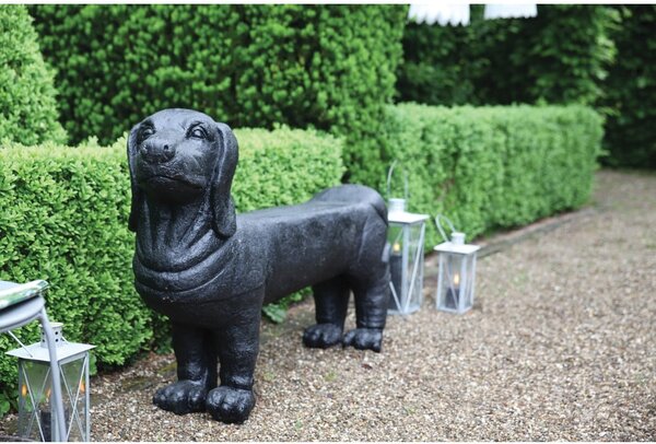 Černá zahradní lavice Dachshund – Esschert Design