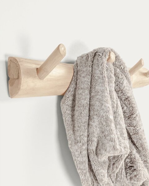 Nástěnný věšák z teakového dřeva v přírodní barvě 63 cm Gaillech – Kave Home