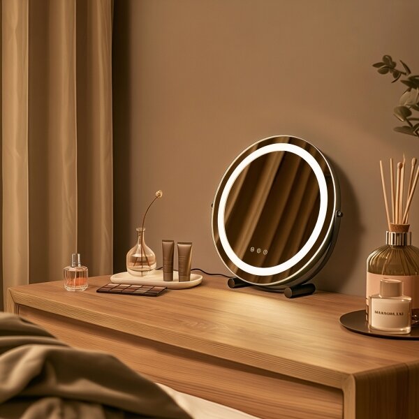 BRILAGI - LED Stmívatelné make-up zrcadlo CALIFORNIA LED/17W/230V pr.42 cm černá