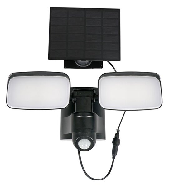 Solight LED solární osvětlení se senzorem, 9W, 850lm, 4000K, Li-Ion, černá WO7203