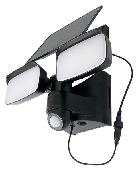 Solight LED solární osvětlení se senzorem, 9W, 850lm, 4000K, Li-Ion, černá WO7203