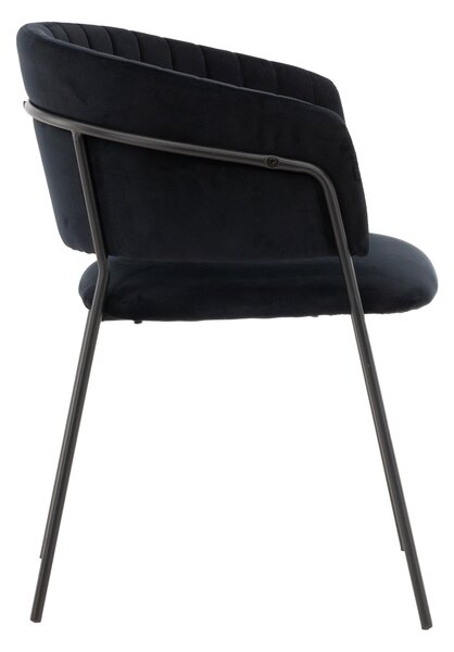 Jídelní židle Selma, 2ks, černá, 58.5x57.5x80.7
