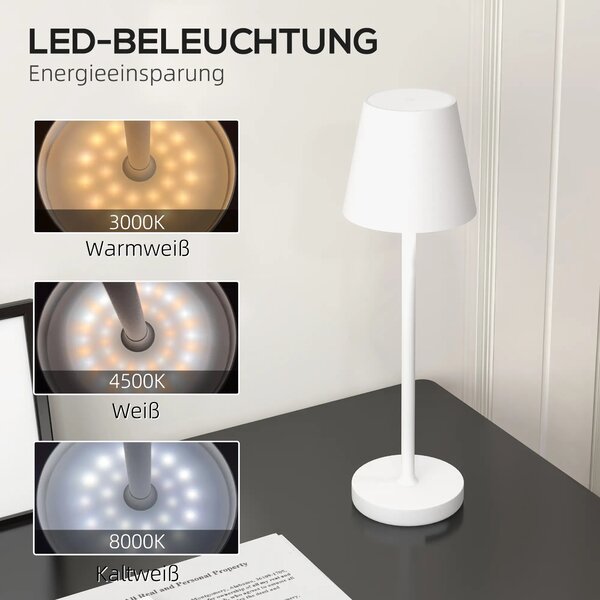 Stolní LED lampa, dotyková, bílá B31-456V00WT
