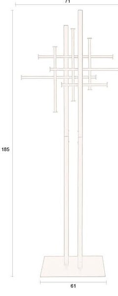 Černý ocelový věšák 71x185 cm Rumex – Dutchbone