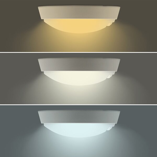 Solight LED venkovní osvětlení se senzorem, 3 CCT, 15/18/20W, 1800lm, 22cm, 2v1 - bílý a černý kryt WO780-2