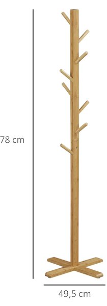 Věšák na šaty bambusový, 8 háčků, 178 x 49,5 x 49,5 cm 850-251V00ND