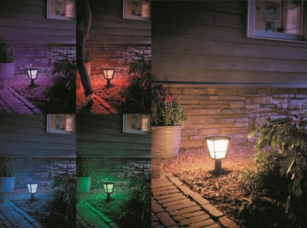 17441/30/P7 Hue WACA Econic venkovní sloupkové LED svítidlo 15W 1150lm 2200-6500K RGB IP44 černá