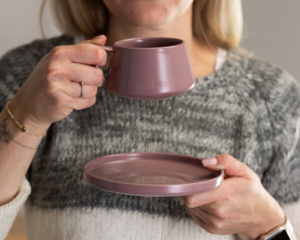 Porcelánový šálek s podšálkem Luna 200 ml sada 2ks