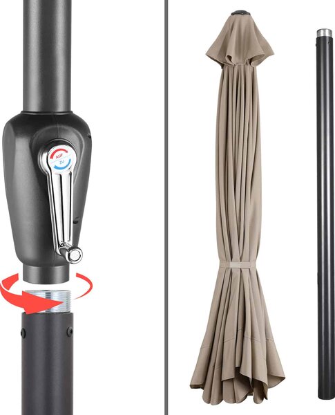 Deuba Zahradní slunečník Maui Ø330 cm - taupe