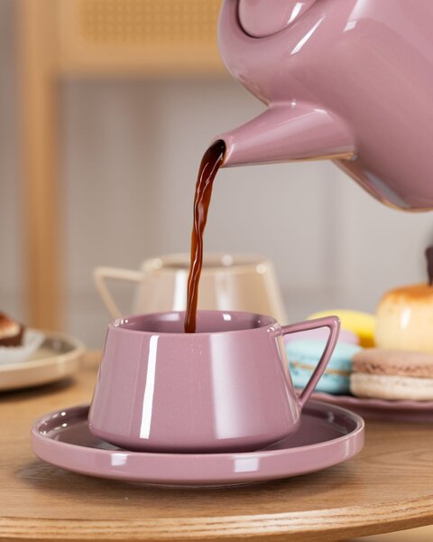 Porcelánový šálek s podšálkem Luna 200 ml sada 2ks