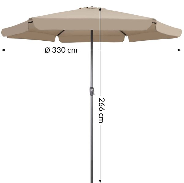 Deuba Zahradní slunečník Maui Ø330 cm - taupe