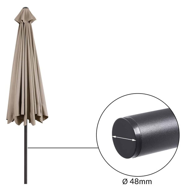Deuba Zahradní slunečník Maui Ø330 cm - taupe