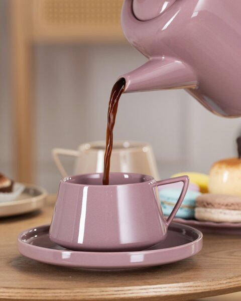 Porcelánový šálek s podšálkem Luna Pink 200 ml