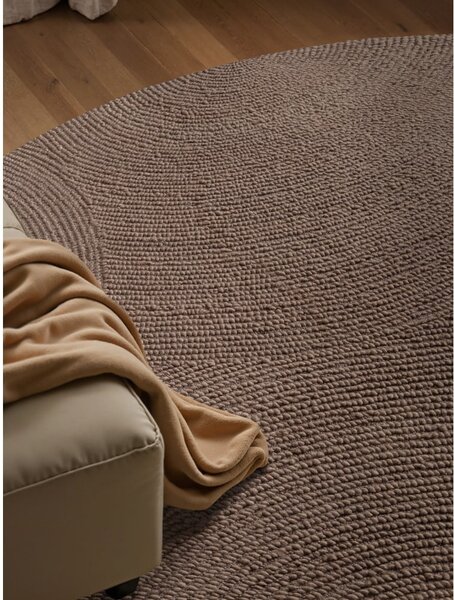 Taupe ručně tkaný vlněný kulatý koberec ø 150 cm Calmio – Hanse Home