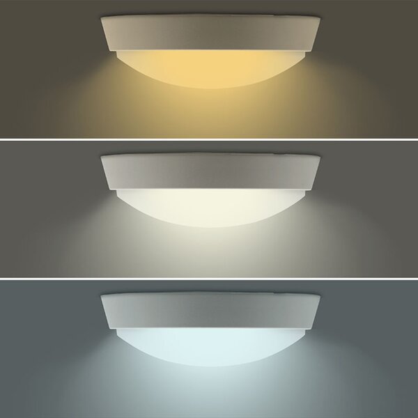 Solight LED venkovní osvětlení, nastavitelná teplota světla - 3CCT, 15/18/20W, 1800lm, 22cm, 2v1 - bílý a černý kryt WO779-2