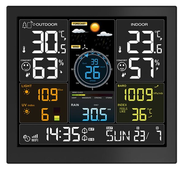 Solight profesionální smart WIFI meteostanice TE93WiFi