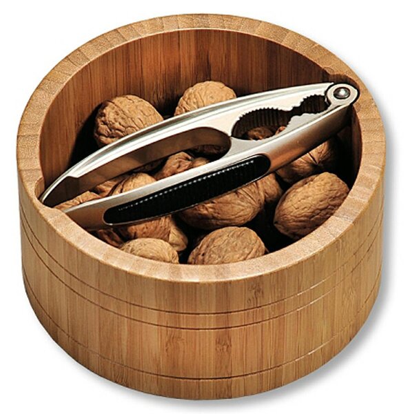 Dřevěná miska na ořechy s louskáčkem Nuts, 17x7 cm
