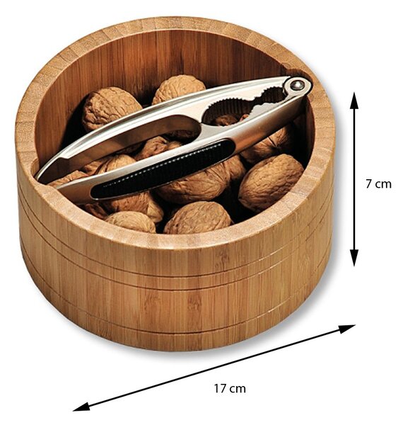 Dřevěná miska na ořechy s louskáčkem Nuts, 17x7 cm