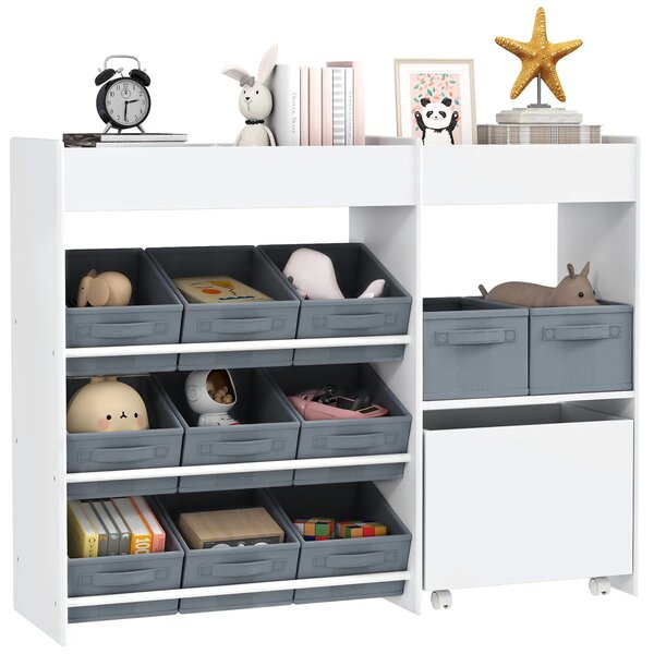 Dětský regál na hračky s 11 boxy, bílo-šedý 311-089V90WT