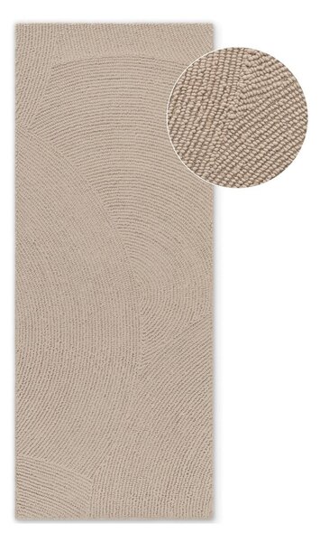 Béžový ručně tkaný vlněný běhoun 80x200 cm Calmio – Hanse Home