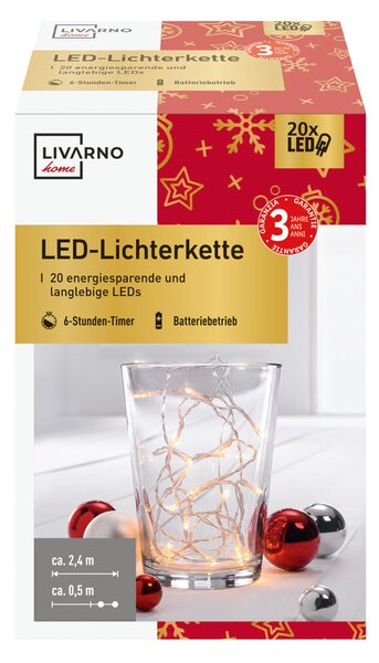 LIVARNO HOME Světelný LED řetěz (teplá bílá) (100336510001)
