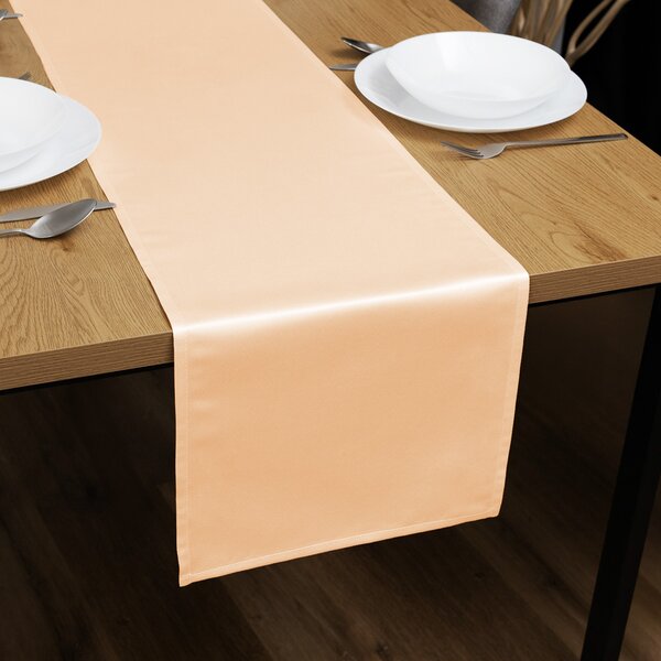 Biante Saténový běhoun na stůl polyesterový Satén LUX-046 Béžový 20x120 cm