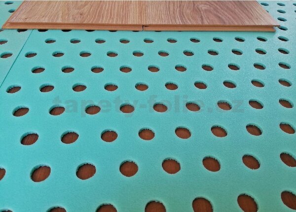 Izolační podložka, podklad pod podlahy s podlahovým vytápěním, XPS 2mm zelená s dírkami, rozměr 100x50cm, IMPOL TRADE