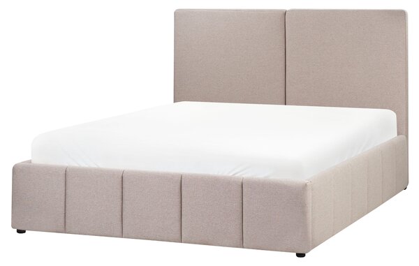 Postel s úložným prostorem Tkanina CASTELNAVET 160 x 200 cm Taupe