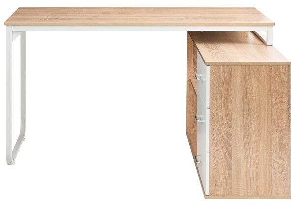 Rohový stůl SOGNE Světle hnědá 140 cm 100 cm