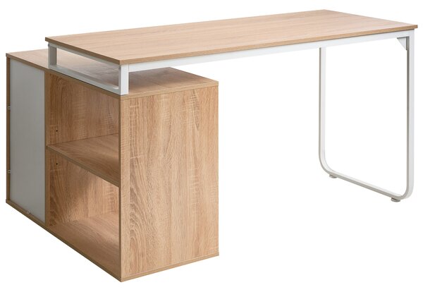 Rohový stůl SOGNE Světle hnědá 140 cm 100 cm