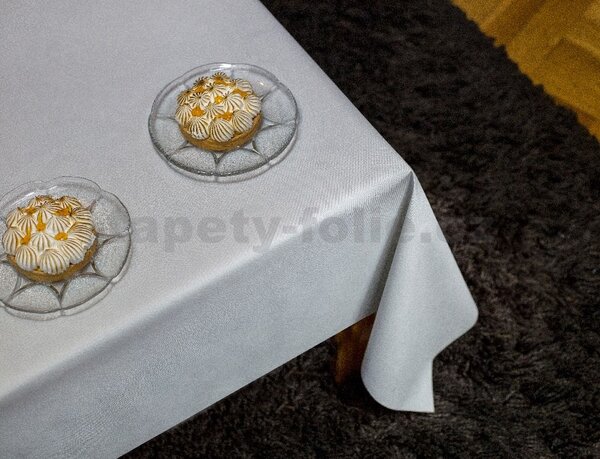 Ubrus PVC 7744210, metráž, 20 m x 140 cm, šedý s jemným bílým vzorem, IMPOL TRADE