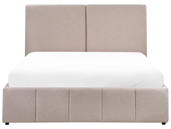 Postel s úložným prostorem Tkanina CASTELNAVET 160 x 200 cm Taupe