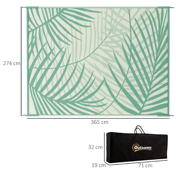 Venkovní voděodolný koberec, oboustranný design, zelený/krémový 844-786V00MX