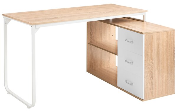 Rohový stůl SOGNE Světle hnědá 140 cm 100 cm