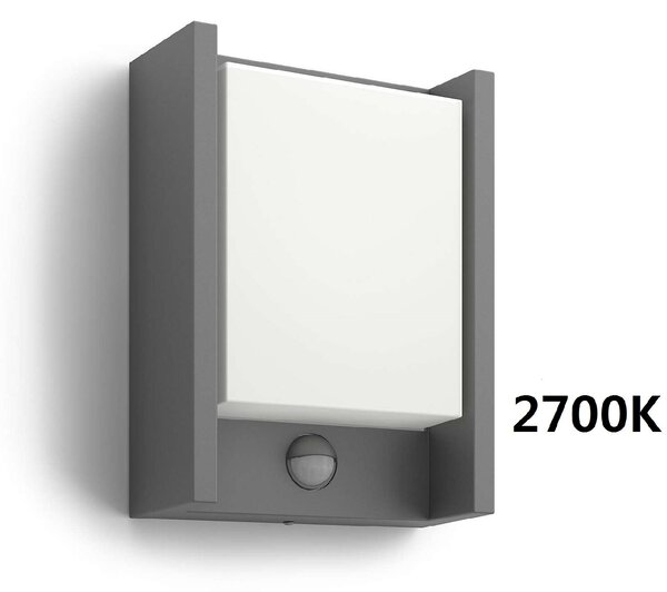 16461/93/16 Arbour IR venkovní nástěnné LED svítidlo se senzorem 1x6W 600lm 2700K IP44, antracitové