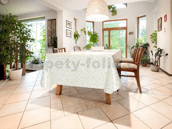 Ubrus PVC 5744110, metráž, 20 m x 140 cm, luční květy modro-žluté, IMPOL TRADE