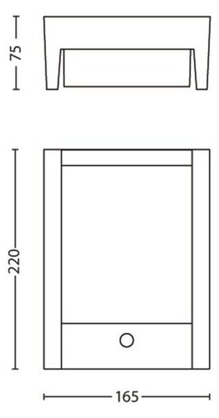 16461/93/16 Arbour IR venkovní nástěnné LED svítidlo se senzorem 1x6W 600lm 2700K IP44, antracitové