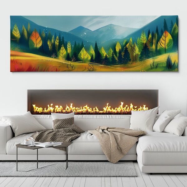 Obraz na plátně - Lesy divoké, hory špičaté FeelHappy.cz Velikost obrazu (šířka x výška): 150 x 50 cm