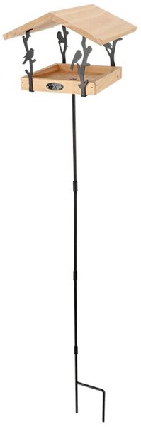 Zapichovací krmítko pro ptáky Rhi, 131,5x24,5x24,5 cm, dřevo/kov, hnědá