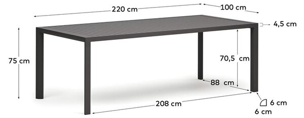 Zahradní jídelní stůl 100x220 cm Culip – Kave Home