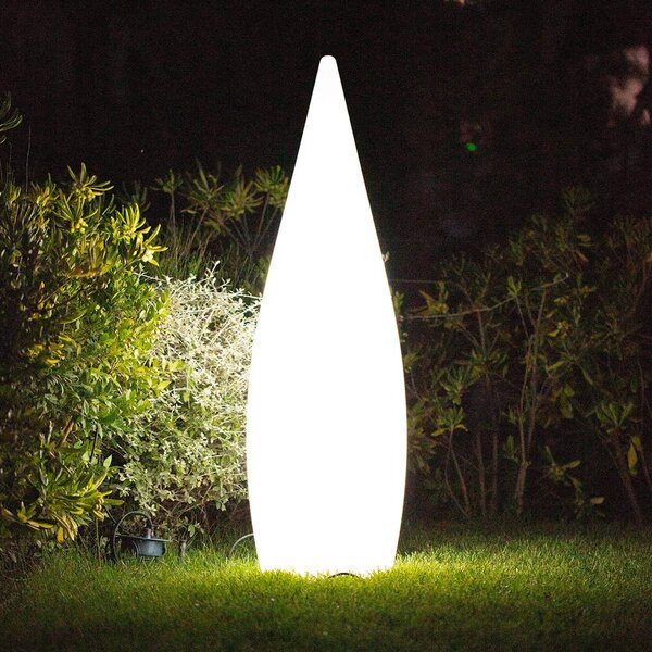 Lumisky Terasová lampa Classy, bílá, E27, výška 120 cm, plast, Bílá / opál, Plast