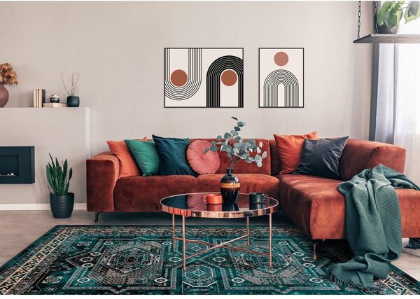 Vlněný koberec v petrolejové barvě 133x180 cm Mia – Agnella