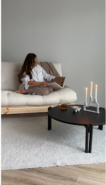 Černý kulatý konferenční stolek z borovicového dřeva ø 80 cm Sticks – Karup Design