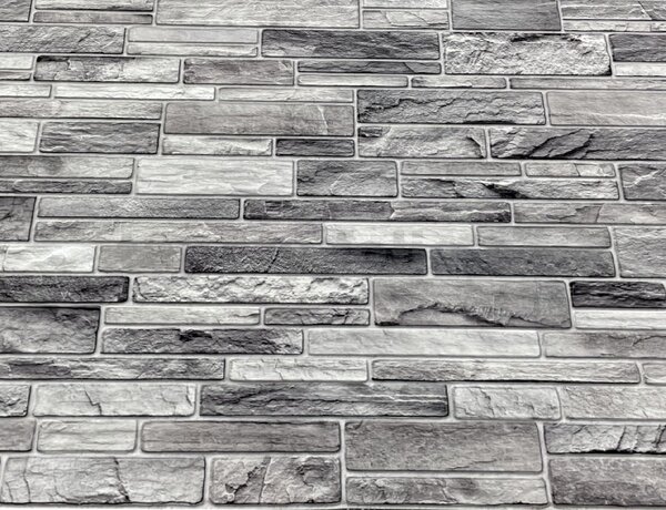 Obkladové panely 3D PVC 0004, rozměr 960 x 485 mm, břidlicový obklad šedý, IMPOL TRADE