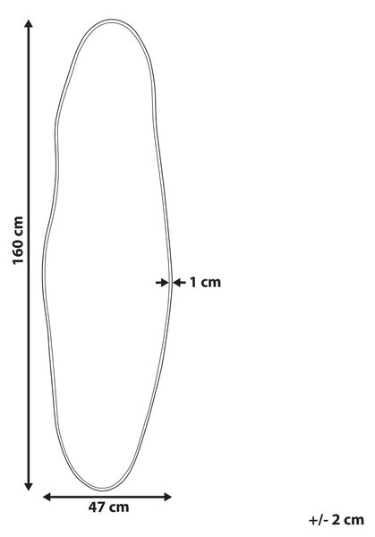 Zrcadlo SALINS 47 cm 160 cm Kov Zlatá