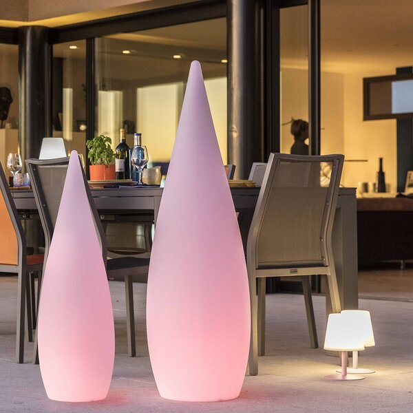 Lumisky LED solární terasová lampa Classy, bílá, výška 80 cm, RGBW, Bílá / opál, Plast
