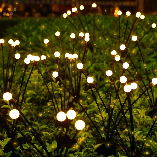 Lumisky LED solární dekorativní lampa Lyra, černá, 10 žárovek, sada 4 ks, IP44, Černá, Plast