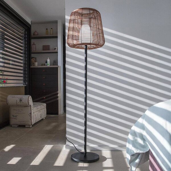 Lumisky Stojací lampa Boheme hnědá/černá, 150 cm, ocel/plast, Černá, kov