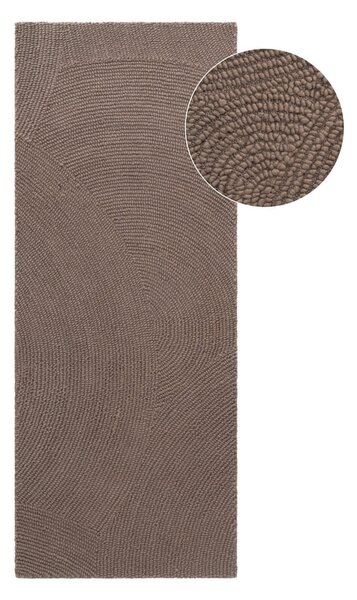 Taupe ručně tkaný vlněný běhoun 80x200 cm Calmio – Hanse Home